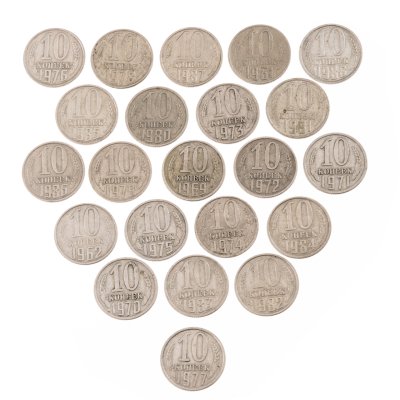купить Набор из 22 монет 10 копеек 1962-1988