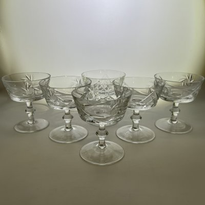 купить Набор из 6-ти креманок с геометрическим декором, хрусталь, СССР, 1980-1990 гг.