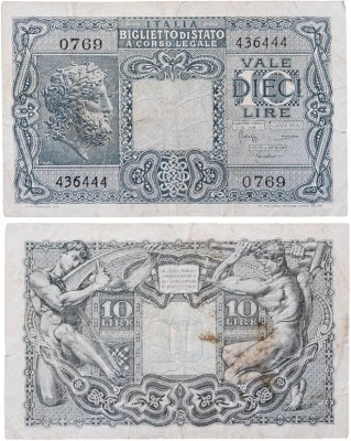 купить Италия 10 лир 1944