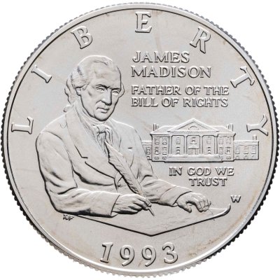 купить США 50 центов (1/2 доллара, half dollar) 1993 "Джеймс Мэдисон и Билль о правах"