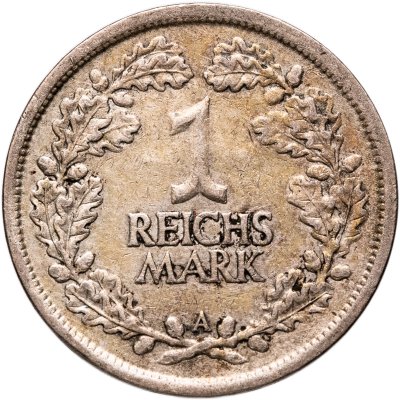 купить Германия 1 рейхсмарка (reichsmark) 1925, знак монетного двора "A" — Берлин