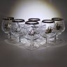 Купить Набор бокалов для коньяка "Охота" на 6 персон, стекло, металл, Bohemia Crystal (Bohemia Glass), Чехословакия, 1980-1993 гг.
