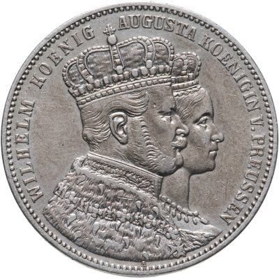 купить Пруссия 1 талер 1861 "Коронация Вильгельма I и Августы"