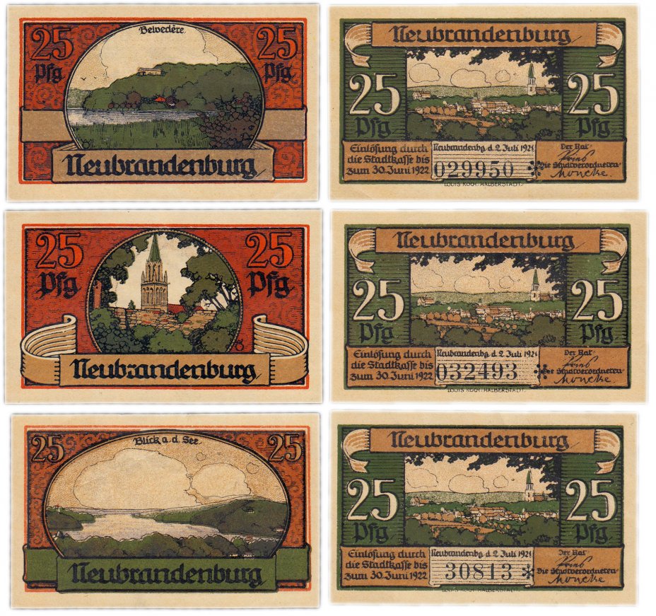 купить Германия (Мекленбург-Шверрин: Нойбранденбург) набор из 3-х нотгельдов 1922