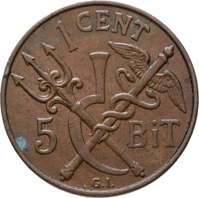 купить Датская Вест-Индия 1 цент 5 бит 1913