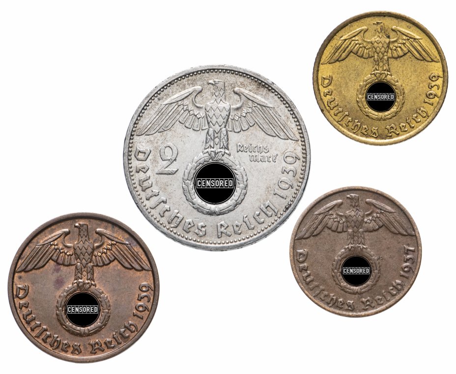 купить Нацистская Германия (Третий рейх) набор из 4 монет 1937 - 1939 гг.