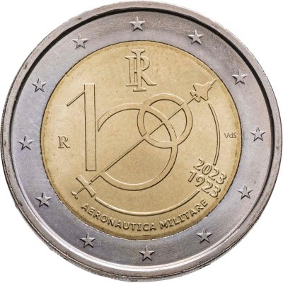 купить Италия 2 евро (euro) 2023 100 лет Военно-воздушным силам