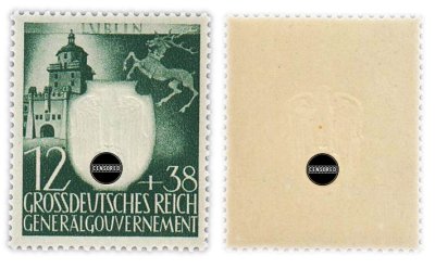 купить Германия, Третий Рейх, генерал-губернаторство Польша 12+38 грошей 1943 "Годовщина 3 года со дня основания партии НСДРП Генерал-губернаторства"