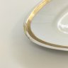 Купить Блюдо сервировочное (селедочница) с цветочным декором, фарфор, деколь, золочение, Дулевский фарфоровый завод (Дулёво), СССР, 1968-1991 гг.