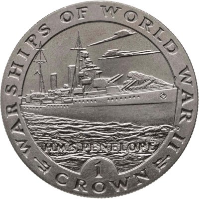 купить Гибралтар 1 крона 1993 "Корабли Второй мировой войны - HMS PENELOPE"