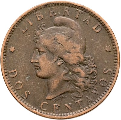 купить Аргентина 2 сентаво (centavos) 1891