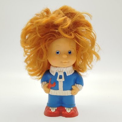 купить Игрушка (кукла) "Винтик" ("Шпунтик") из серии "Незнайка", Донецкий завод игрушек, резина, волос искусственный, литьё, пробивка, крашение, роспись, СССР, 1973-1993 гг.