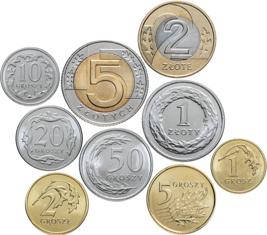 купить Польша годовой набор из 9 монет 2020 года 1, 2, 5, 10, 20, 50 грошей и 1, 2 ,5 злотых