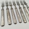 Купить Набор из 8-ми столовых вилок, украшенных рельефным декором, сталь, Curdts Nachfolger, E.H. Otto GmbH, Solingen, Германия, 1930-1940 гг.