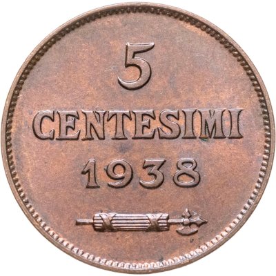 купить Сан-Марино 5 чентезимо (centesimi) 1938