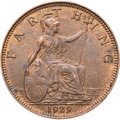 купить Великобритания 1 фартинг (farthing) 1929