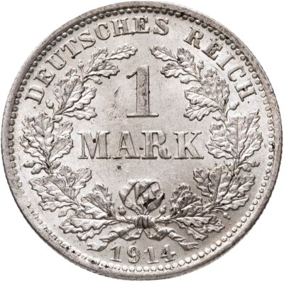 купить Германия 1 марка 1914, Знак монетного двора: "D" - Мюнхен
