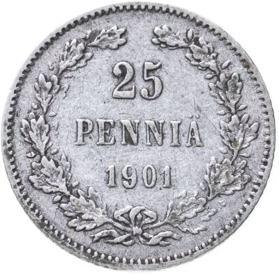 Купить 25 пенни 1901 L, монета для Финляндии