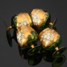 Купить Набор из 4 бокалов с лепным цветочным декором, стекло, лепнина, золочение, Чехословакия, 1970-1990 гг.