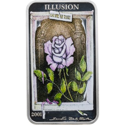 купить Конго - ДРК 10 франков 2001 "Картины-иллюзии: Жизнь в розе", в подарочном футляре