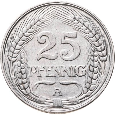 купить Германия 25 пфеннигов (pfennig) 1910 А
