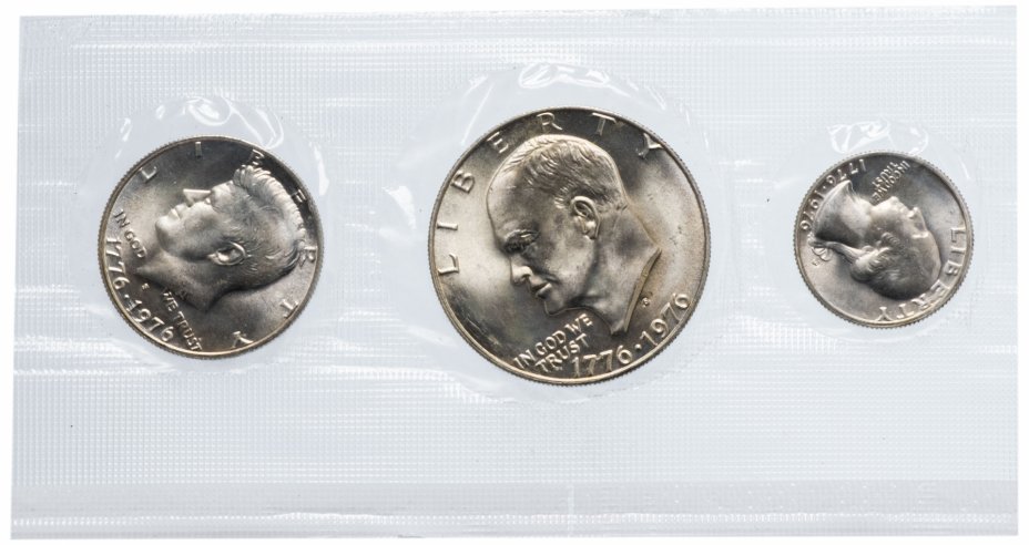 купить США набор "200 лет независимости" 1976 (3 монеты, серебро) Монетный двор - S (Сан-Франциско)