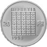 Купить Швейцария 20 франков 1998 "150 лет Швейцарской конституции" в капсуле