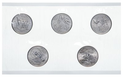 купить США набор из 5 монет серии "Штаты" 2002 в банковской запайке