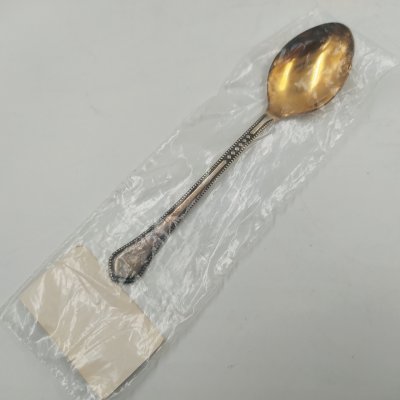 купить Ложка кофейная в оригинальном пакете с этикеткой, Таллинский опытный завод научного приборостроения "Дельта", мельхиор (медь-никель), золочение, СССР, 1979 г.