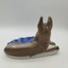 Купить Визитница (пепельница) с изображением овчарки, фарфор, роспись, Западная Европа, 1950-1980 гг.