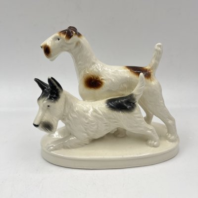 купить Статуэтка "Собаки" ("Фокс-терьер и скотч-терьер"), фарфор, Wagner & Apel, Германия, 1951-1975 гг.
