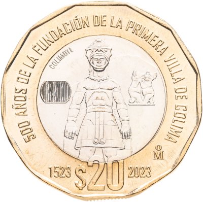 купить Мексика 20 песо (pesos) 2023 500 лет основанию города Колима