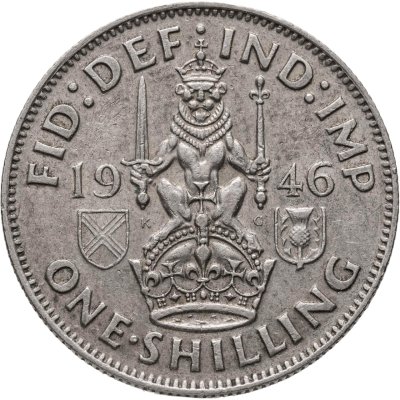 купить Великобритания 1 шиллинг (shilling) 1946 "Шотландский шиллинг - лев, сидящий на короне"