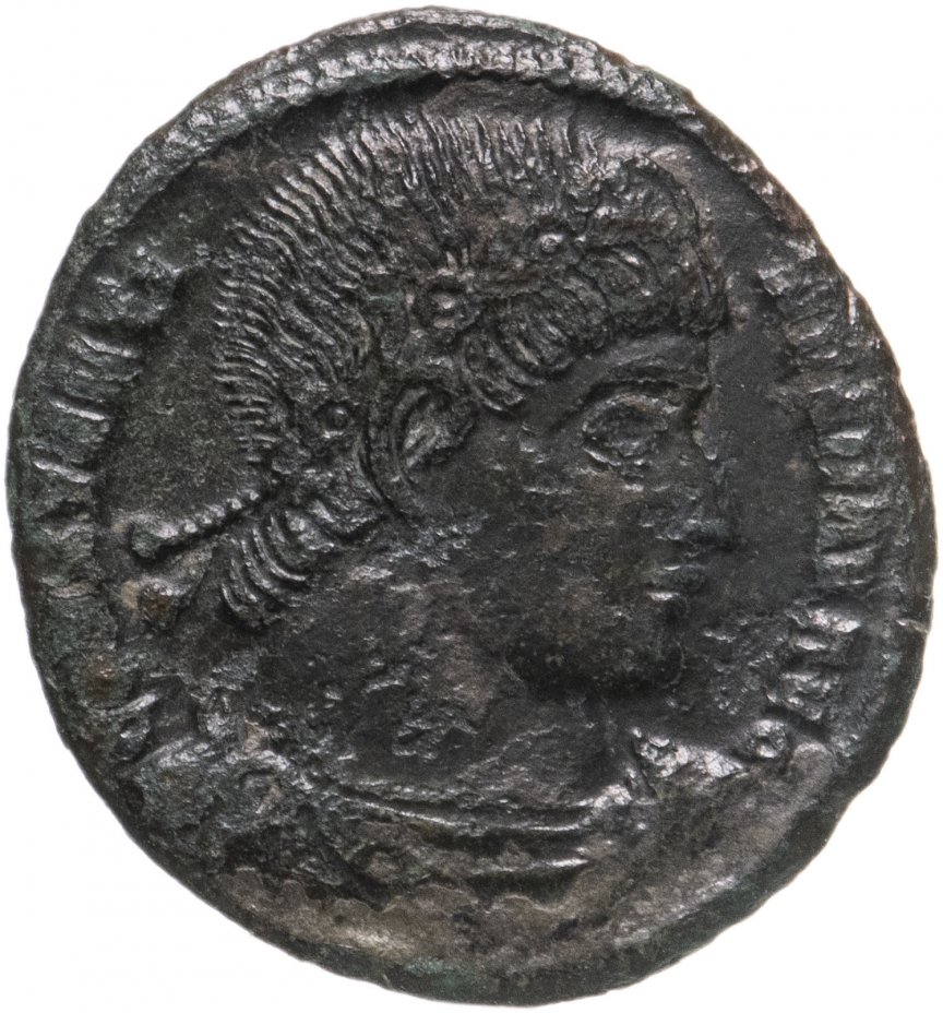 купить Римская Империя, Константин I, 306–337 годы, Нуммий (реверс: два воина стоят лицом друг к другу, между ними два штандарта)