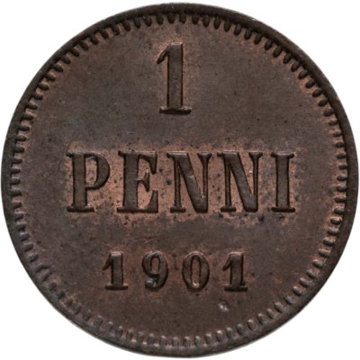 купить 1 пенни (penny) 1901, монета для Финляндии