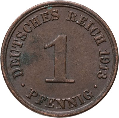 купить Германия 1 пфенниг 1913 знак монетного двора "A" - Берлин