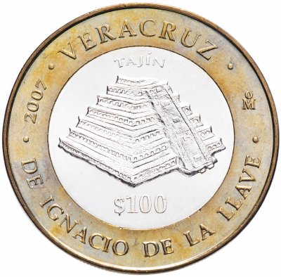 купить Мексика 100 песо (pesos) 2007 180 лет Федерации - Веракрус