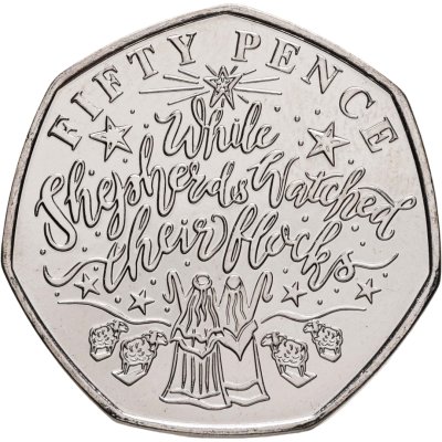 купить Гернси 50 пенсов 2020 "Рождественские гимны - While Shepherds Watched Their Flocks"