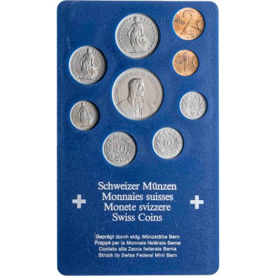 купить Швейцария, годовой набор из 8 разменных монет 1968 г. в оригинальной упаковке
