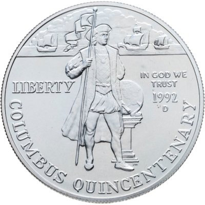 Купить США 1 доллар (dollar) 1992 D Columbus Quincentenary (500 лет открытия Америки Христофором Колумбом) знак монетного двора "D" - Денвер