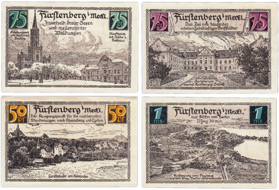 купить Германия (Бранденбург: Фюрстенберг) набор из 4-х нотгельдов 1921