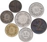 Купить Швейцария набор из 7 монет 1, 2, 5, 10, 20 раппенов (rappen) и 1/2 франка 1955-1990