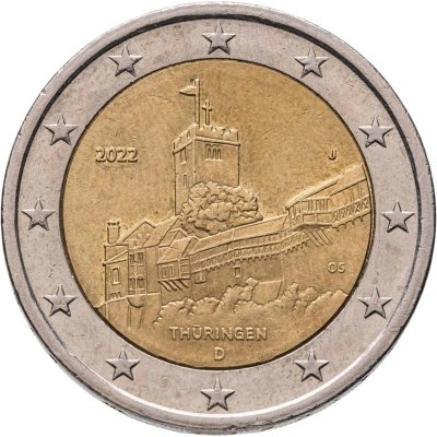 купить Германия 2 евро 2022 "Тюрингия: Замок Вартбург" Двор D