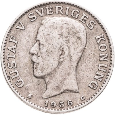 купить Швеция 1 крона 1936