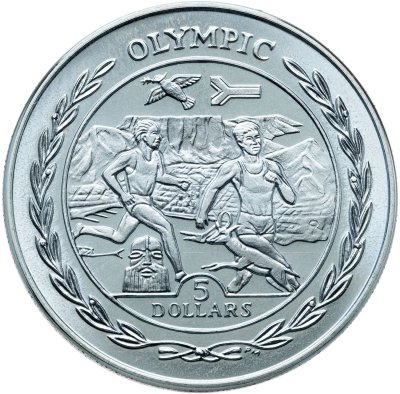 купить Британские Виргинские острова 5 долларов 2009 "Олимпийские игры зеленый" в футляре с сертификатом