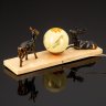 Купить Лампа настольная на каменном основании, украшенная скульптурами оленей, медь, камень, стекло, золочение, пластмасса, Западная Европа, 1970-1990 гг.