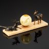 Купить Лампа настольная на каменном основании, украшенная скульптурами оленей, медь, камень, стекло, золочение, пластмасса, Западная Европа, 1970-1990 гг.