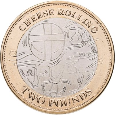 купить Гернси 2 фунта 2025 "Необычные британские традиции - сырная гонка"