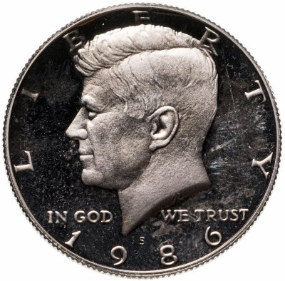 купить США 50 центов (1/2 доллара, half dollar) 1986 S Kennedy Half Dollar (Кеннеди) знак монетного двора "S" - Сан-Франциско