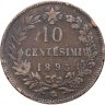Купить Италия 10 чентезимо (centesimi) 1893 Знак монетного двора "BI" - Бирмингем